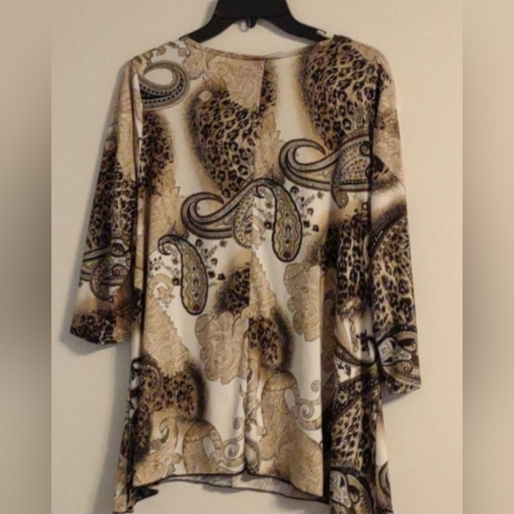 Brittany Black multicolor 3/4 sleeve blouse 1XL - Picture 4 of 6